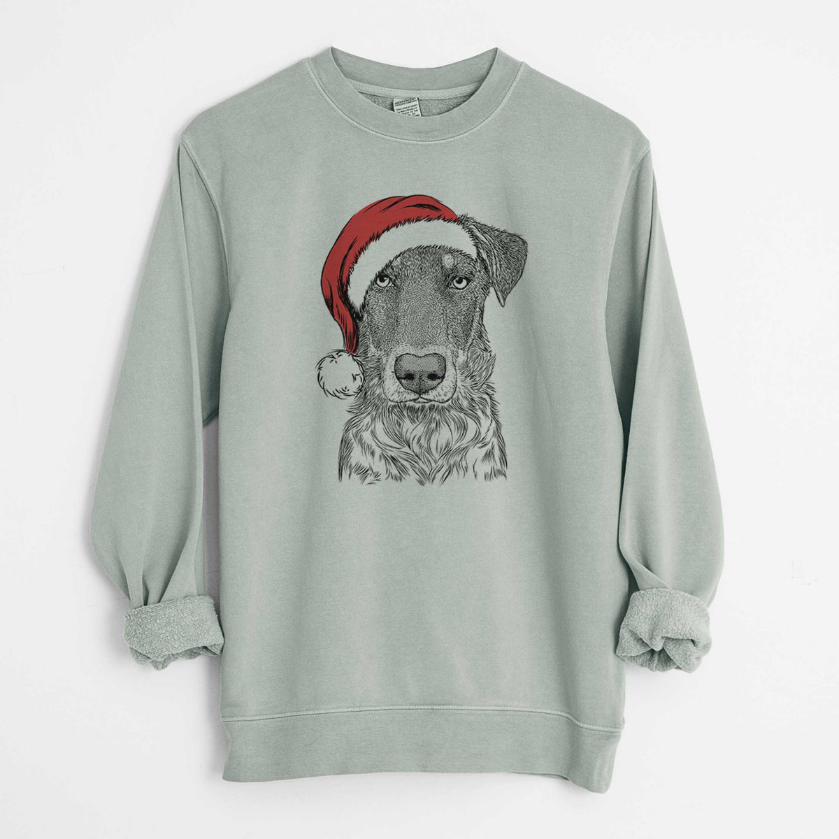 Santa Wesson the Beauceron - Unisex Pigment Dyed Crew Sweatshirt