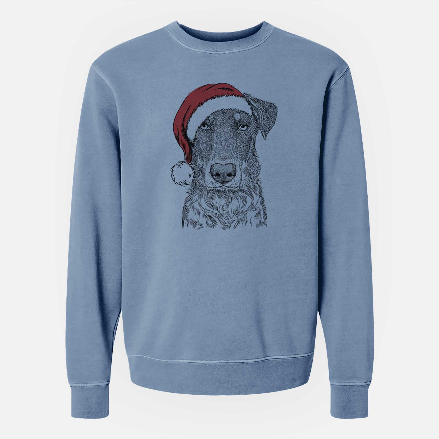 Santa Wesson the Beauceron - Unisex Pigment Dyed Crew Sweatshirt