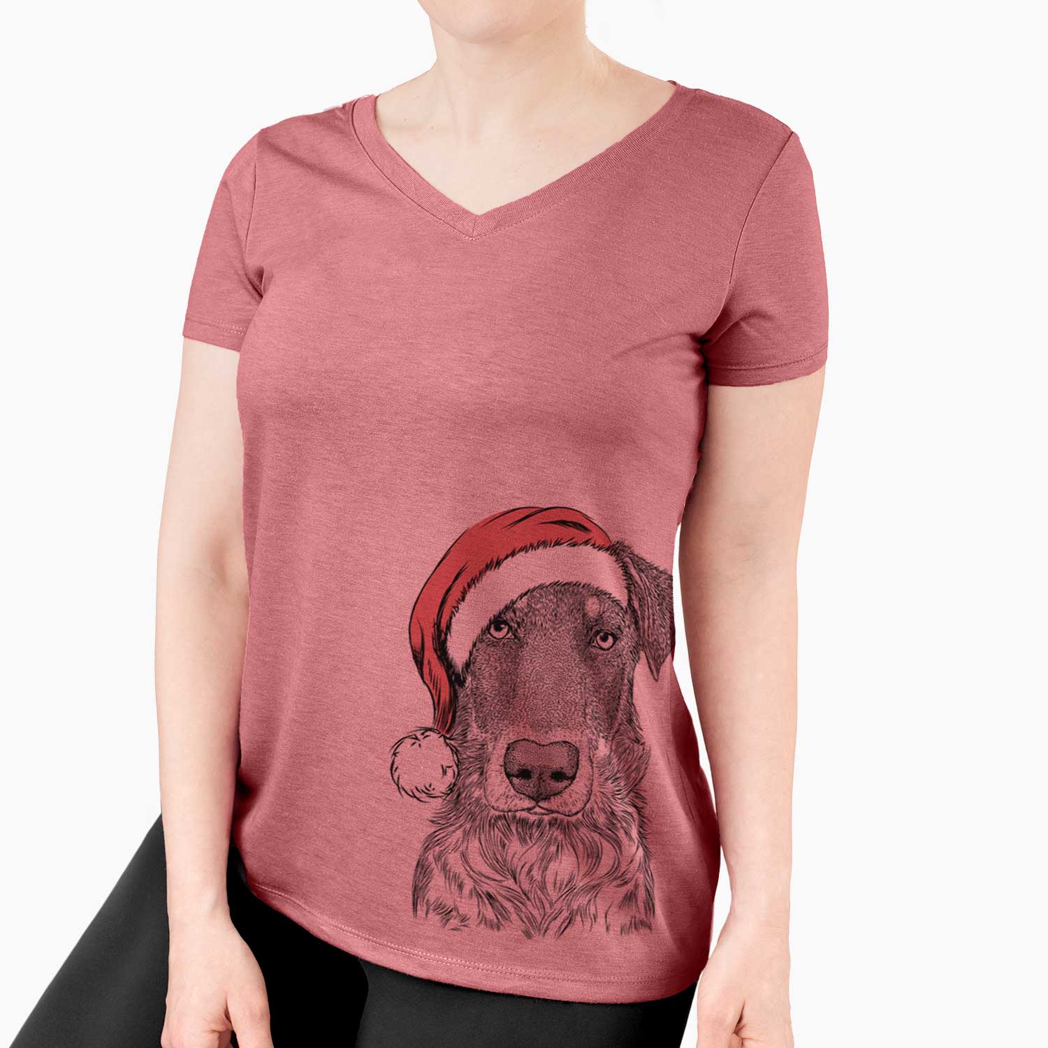 Santa Wesson the Beauceron - Women's V-neck Shirt