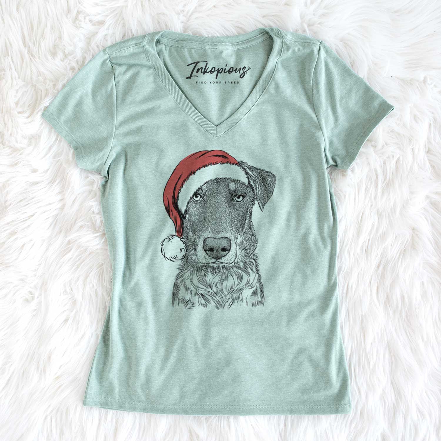 Santa Wesson the Beauceron - Women's V-neck Shirt