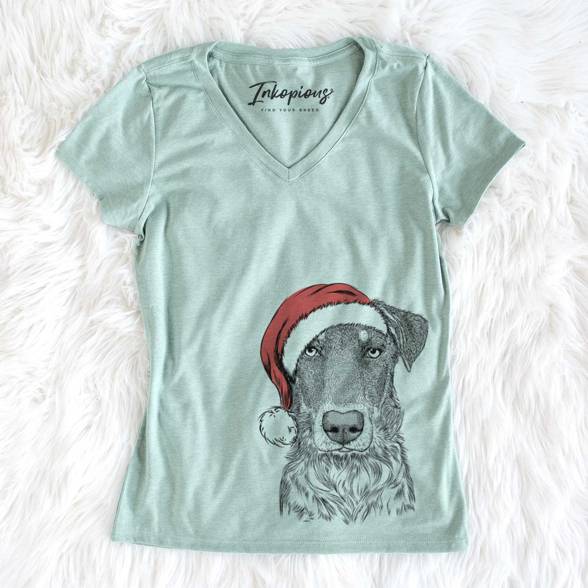 Santa Wesson the Beauceron - Women&#39;s V-neck Shirt