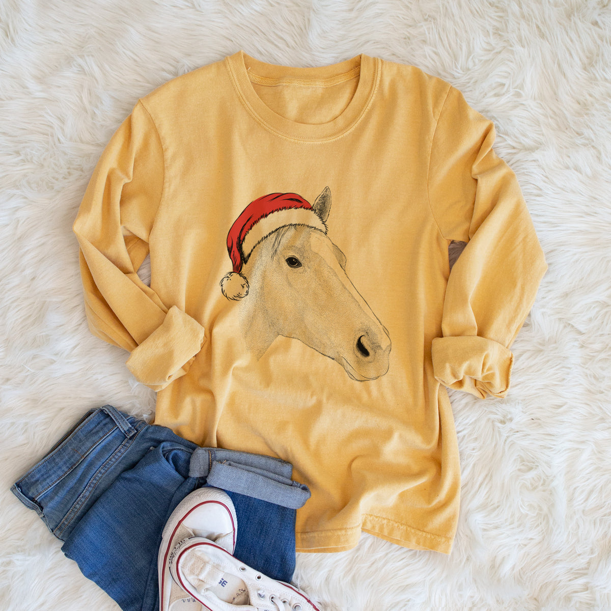 Santa Westley the Horse - Heavyweight 100% Cotton Long Sleeve