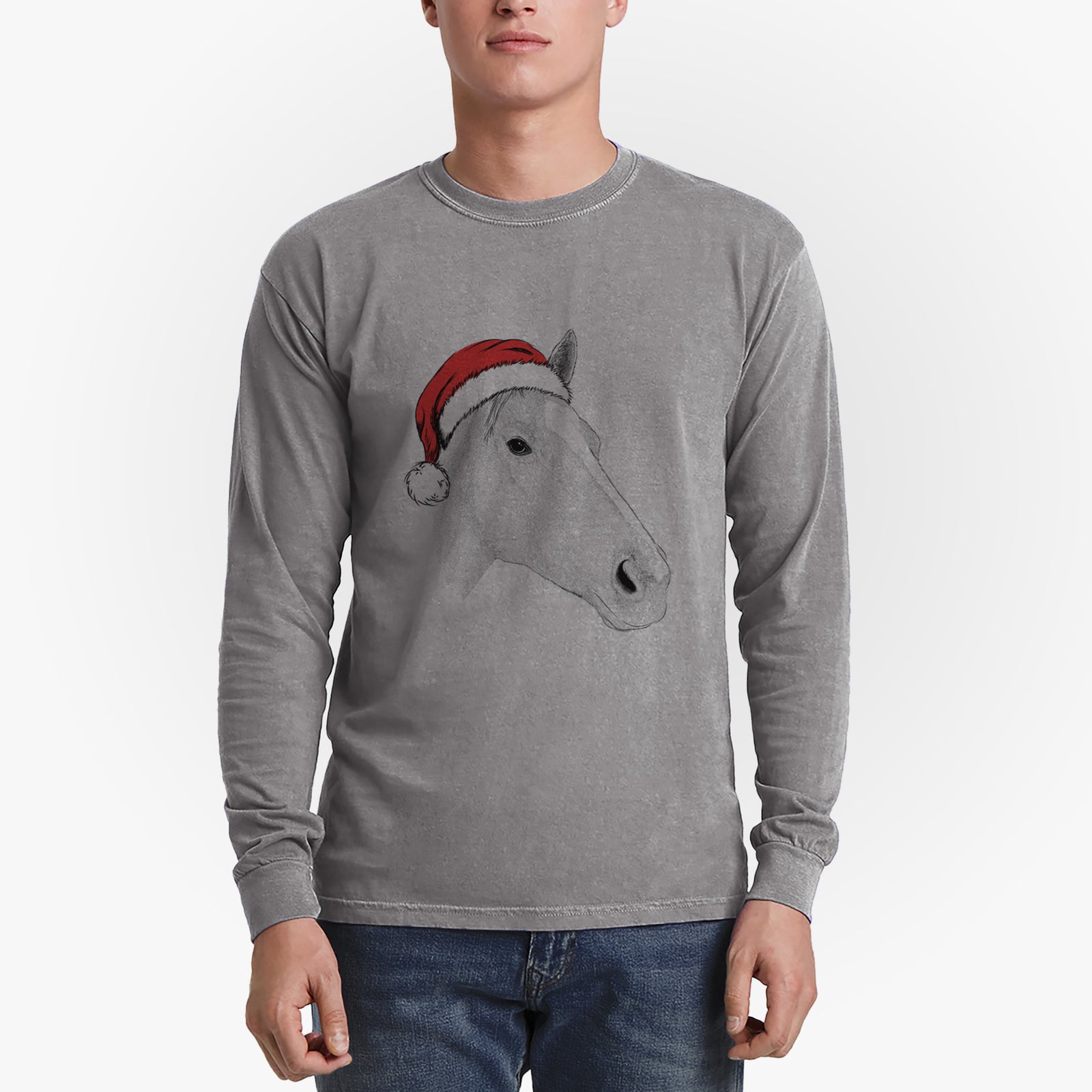 Santa Westley the Horse - Heavyweight 100% Cotton Long Sleeve