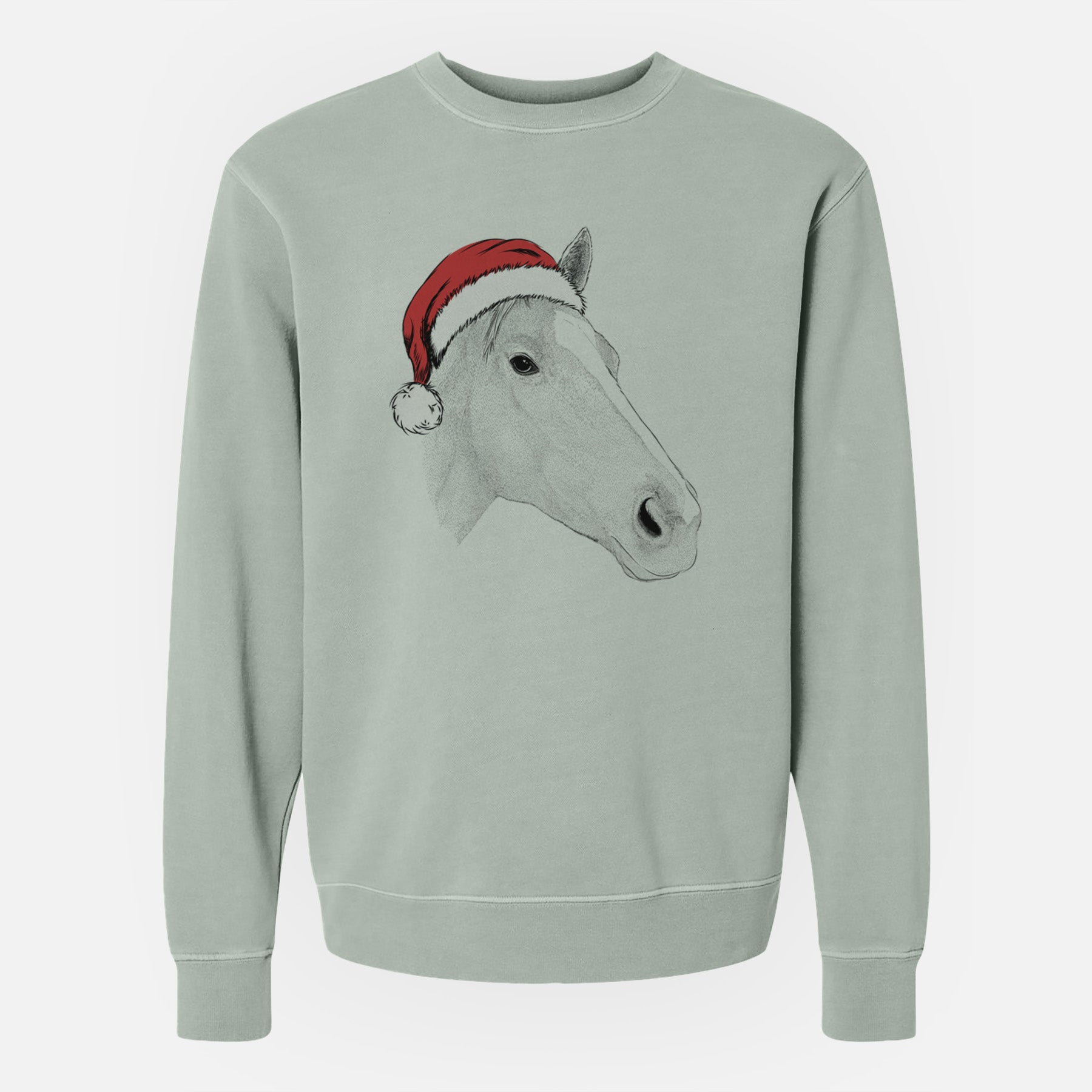 Santa Westley the Horse - Unisex Pigment Dyed Crew Sweatshirt