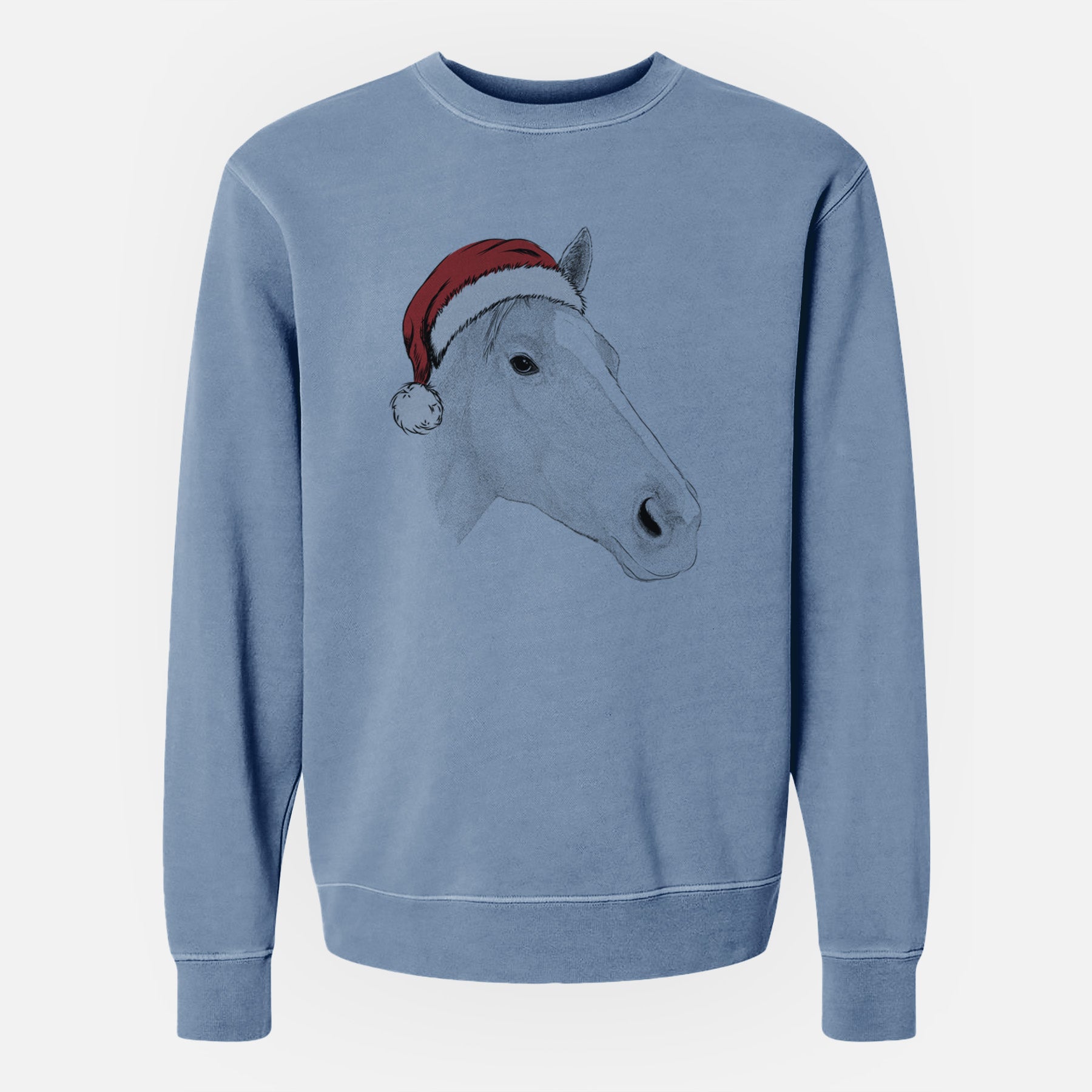 Santa Westley the Horse - Unisex Pigment Dyed Crew Sweatshirt