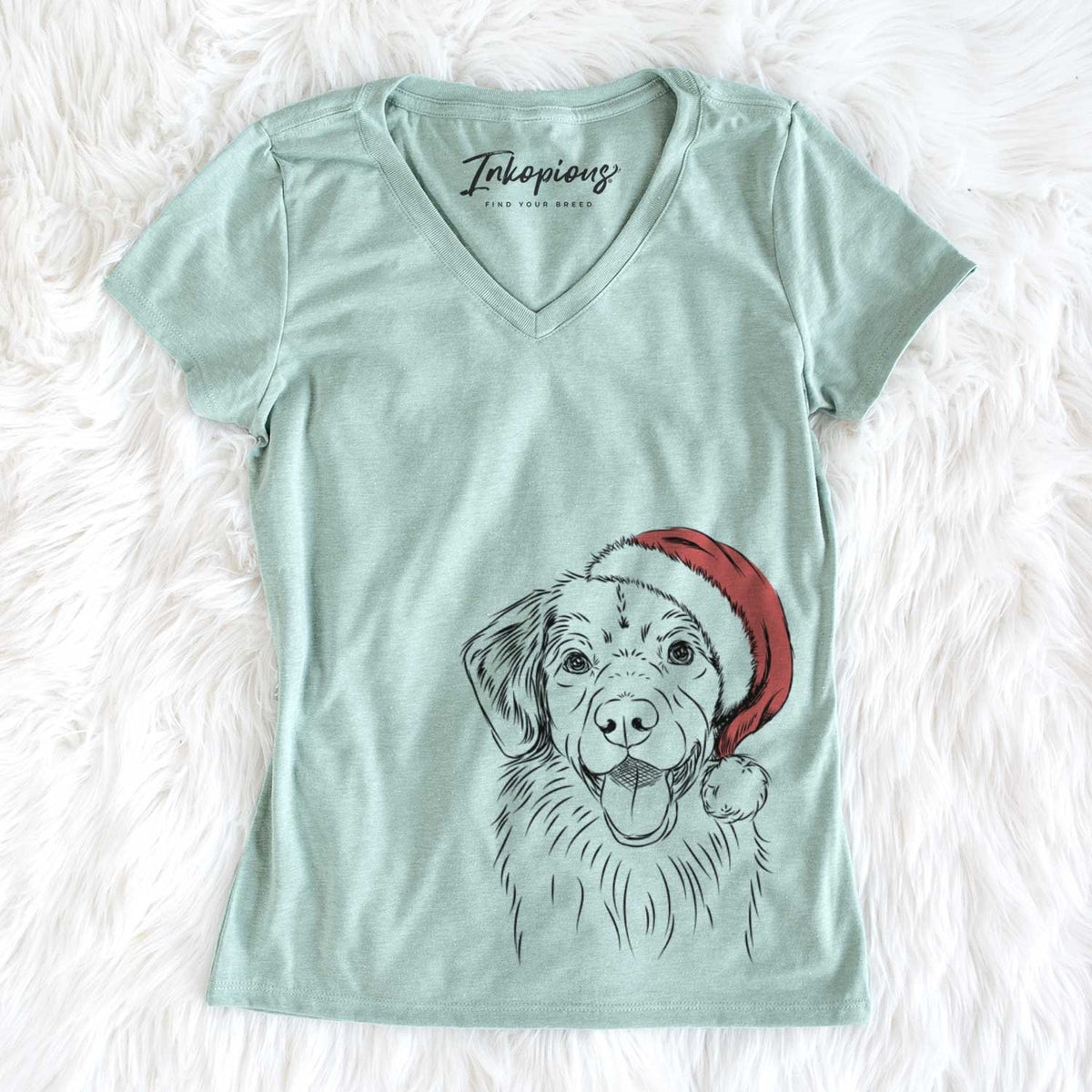 Santa Weston the Nova Scotia Duck Tolling Retriever - Women's V-neck Shirt