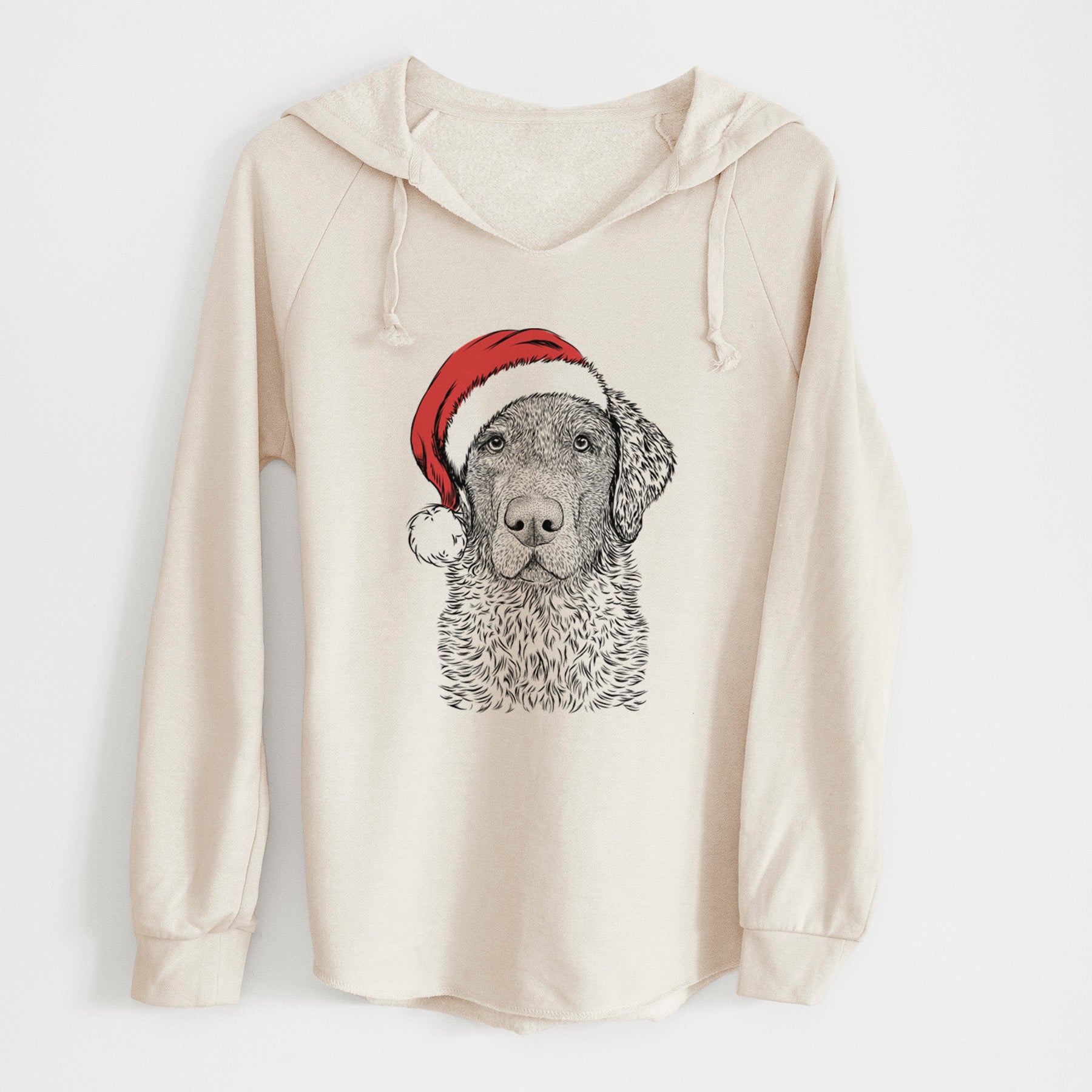 Santa Whiskey the Chocolate Lab - Cali Wave Hooded Sweatshirt