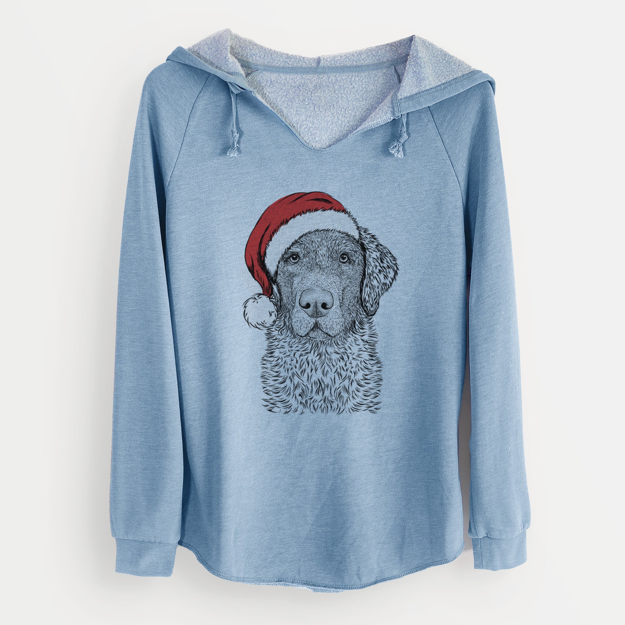 Santa Whiskey the Chocolate Lab - Cali Wave Hooded Sweatshirt