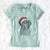 Santa Whiskey the Chocolate Lab - Women's V-neck Shirt