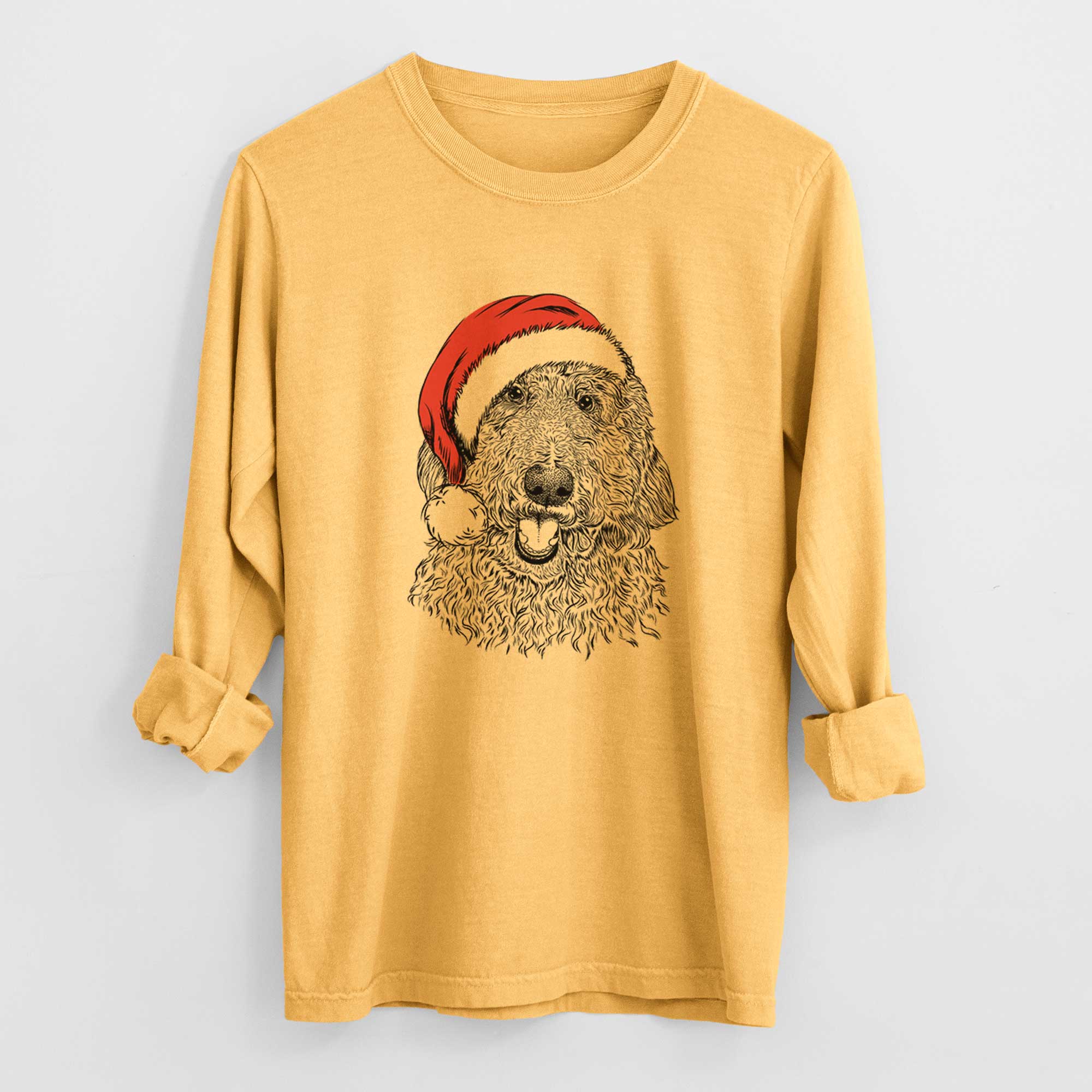 Santa Whisper the Goldendoodle - Heavyweight 100% Cotton Long Sleeve