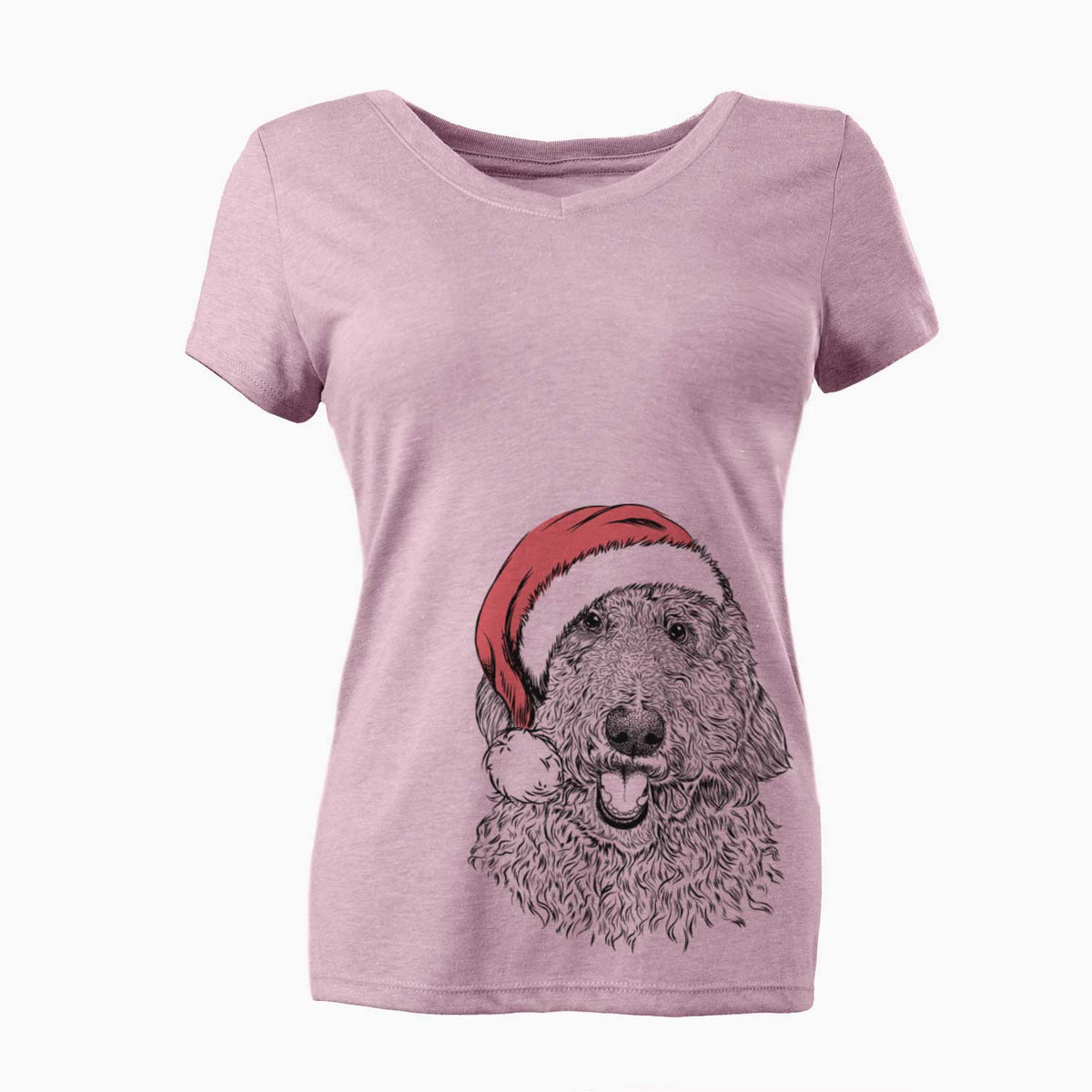 Santa Whisper the Goldendoodle - Women's V-neck Shirt