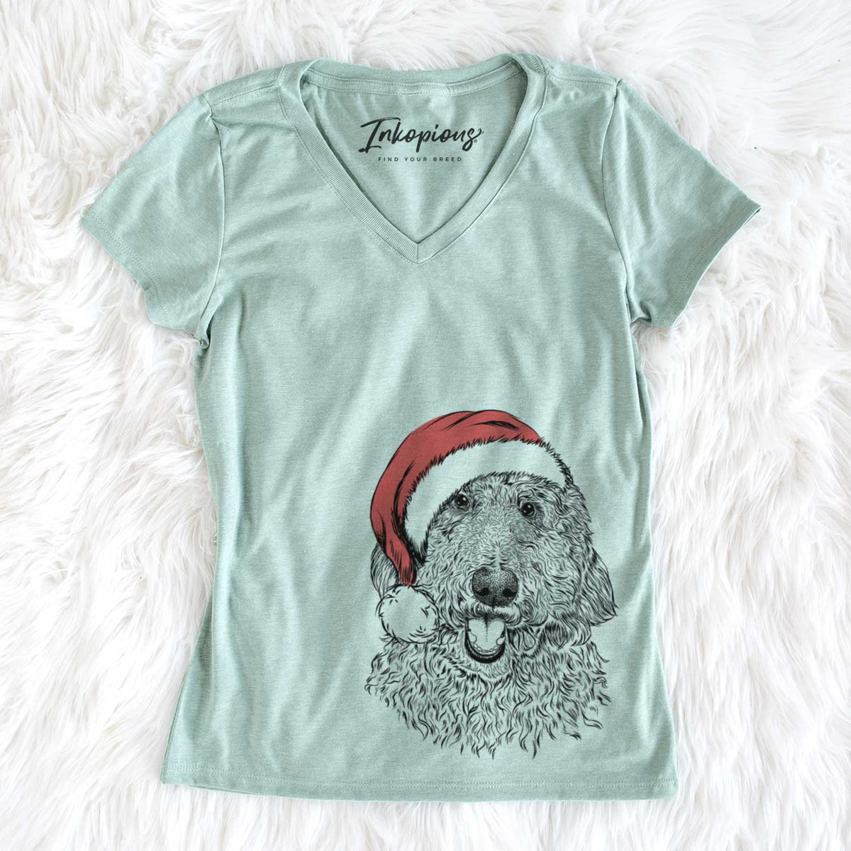 Santa Whisper the Goldendoodle - Women&#39;s V-neck Shirt