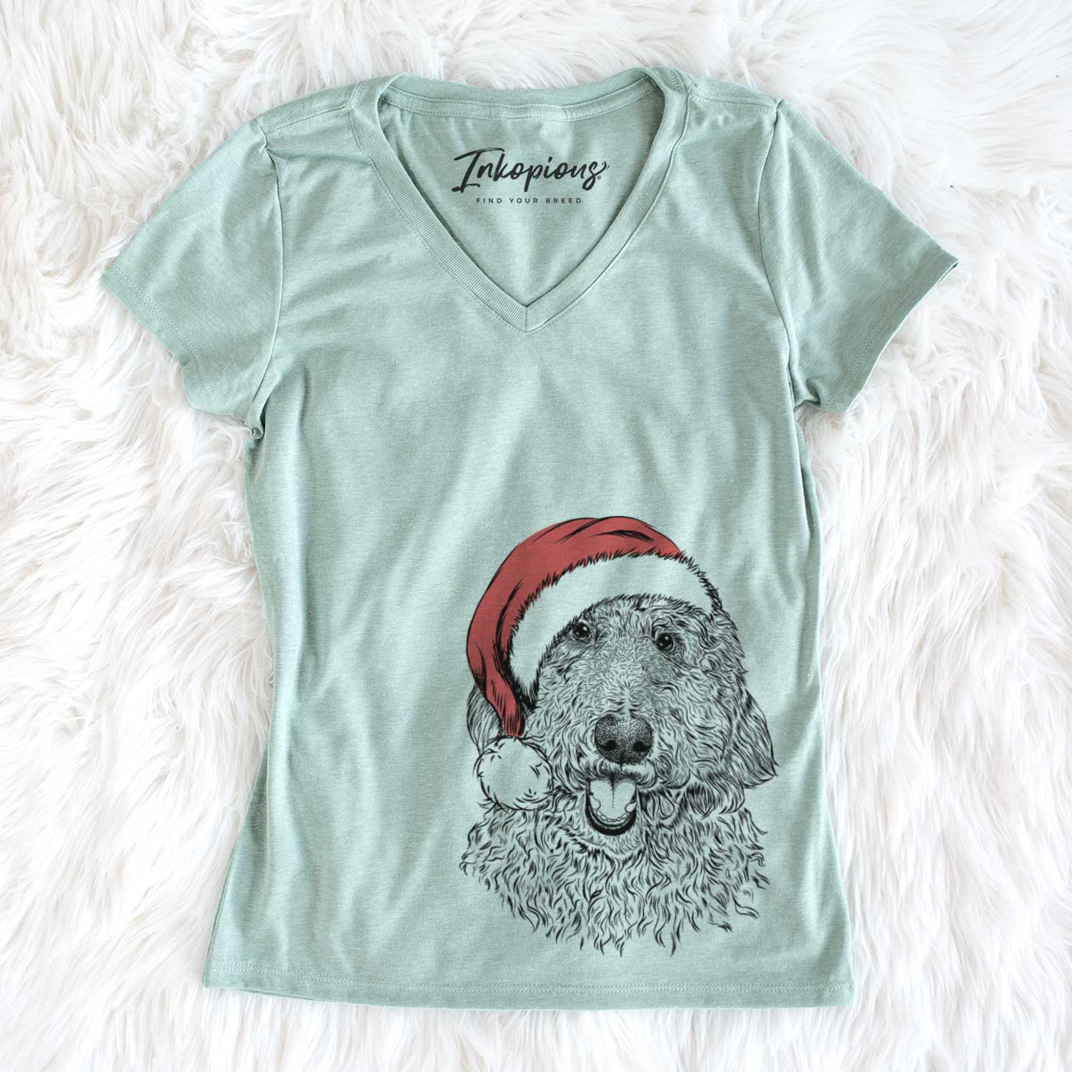 Santa Whisper the Goldendoodle - Women's V-neck Shirt