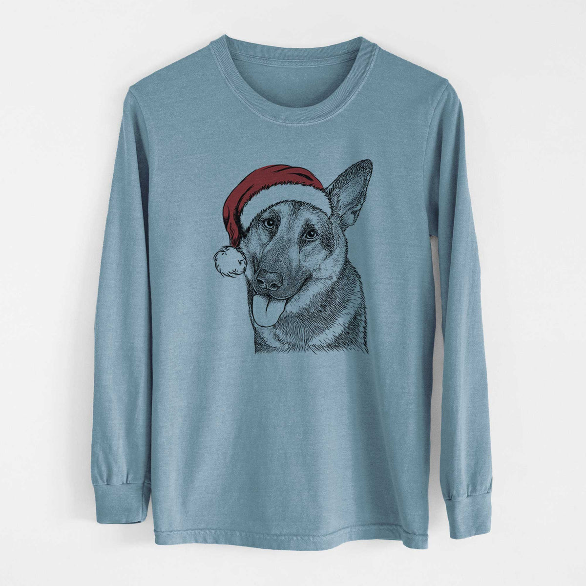 Santa Whitaker the German Shepherd - Heavyweight 100% Cotton Long Sleeve