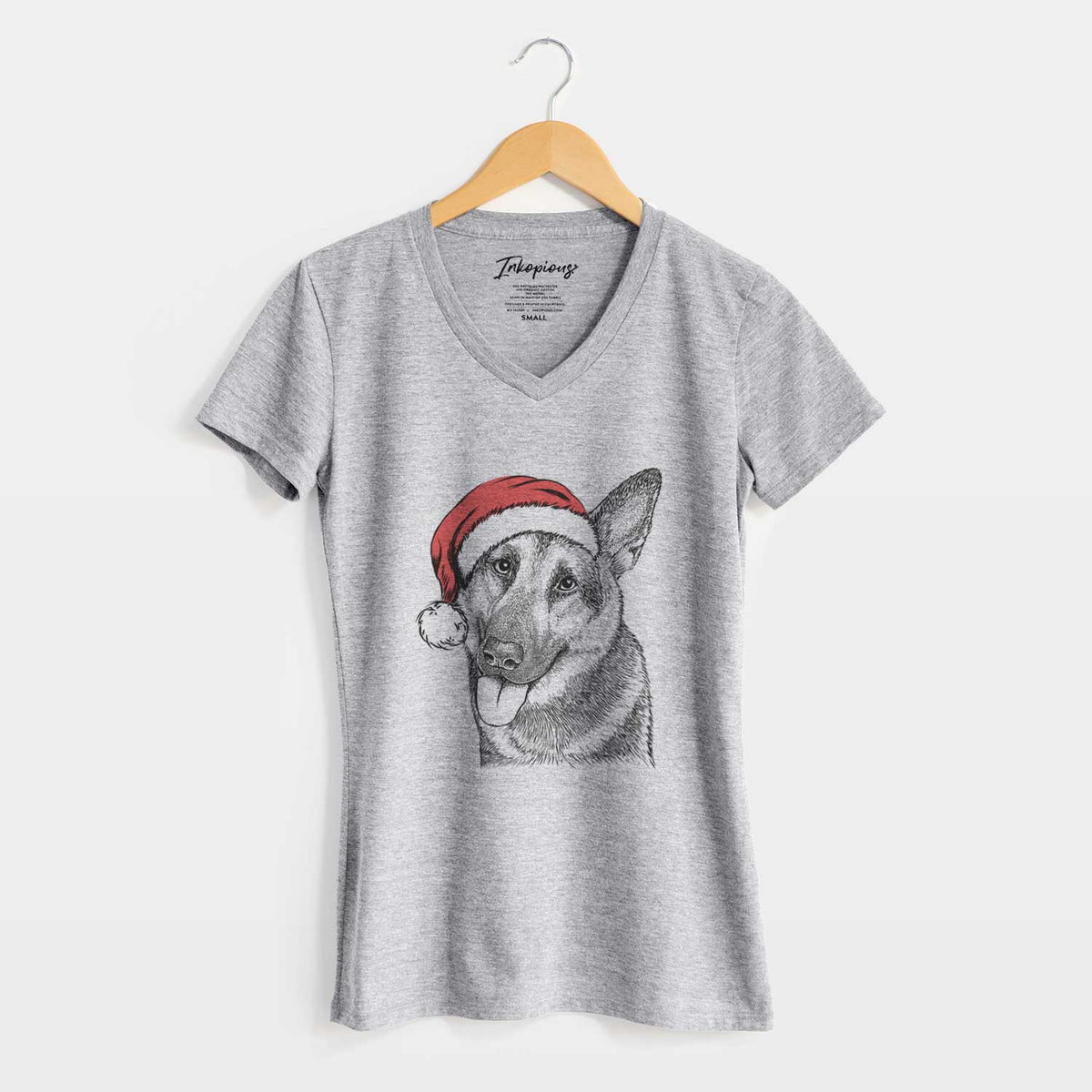 Santa Whitaker the German Shepherd - Women's V-neck Shirt