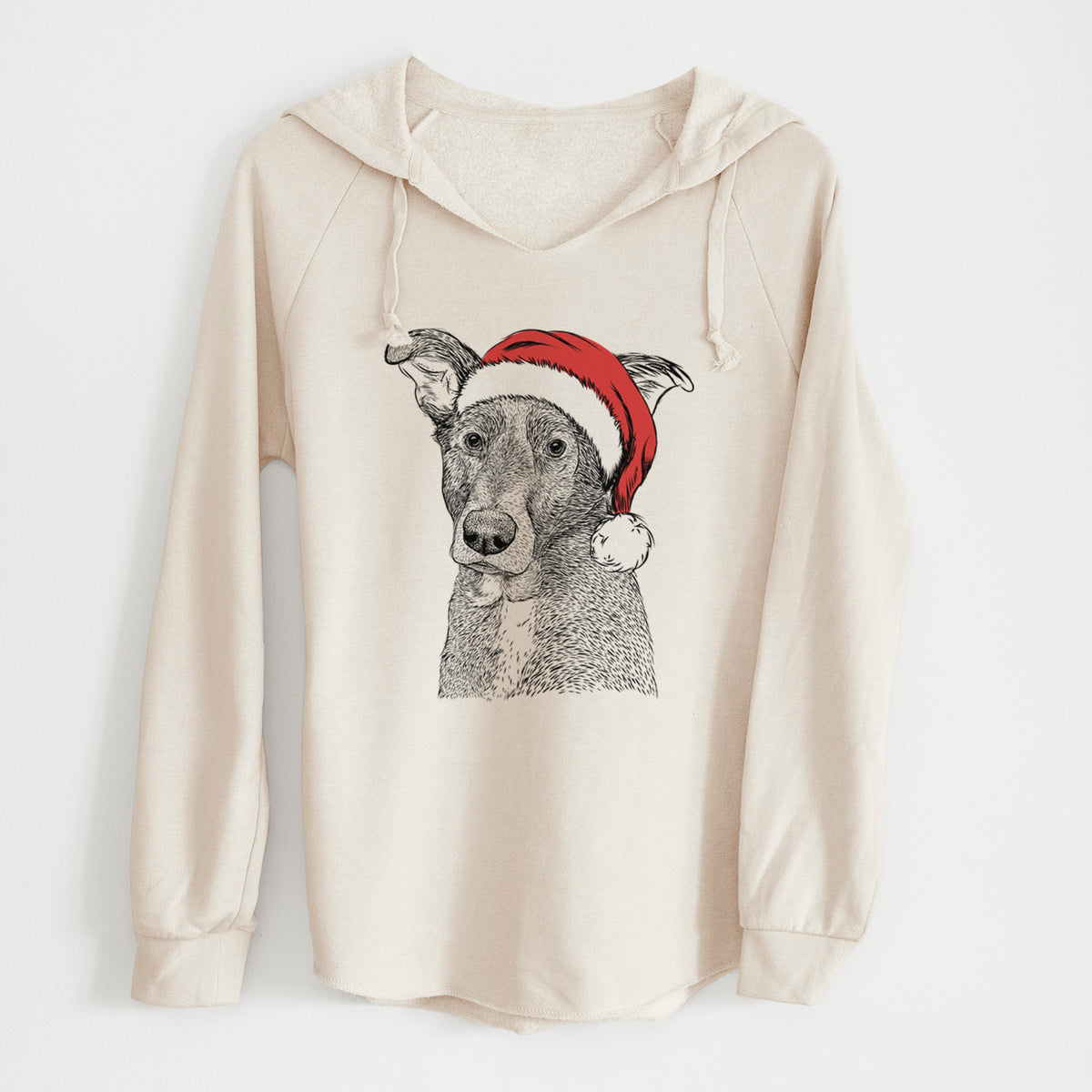 Santa Wilbur the Shepherd Mix - Cali Wave Hooded Sweatshirt