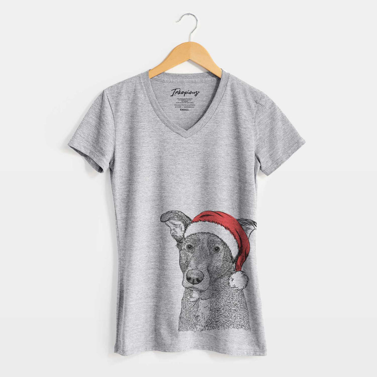 Santa Wilbur the Shepherd Mix - Women's V-neck Shirt
