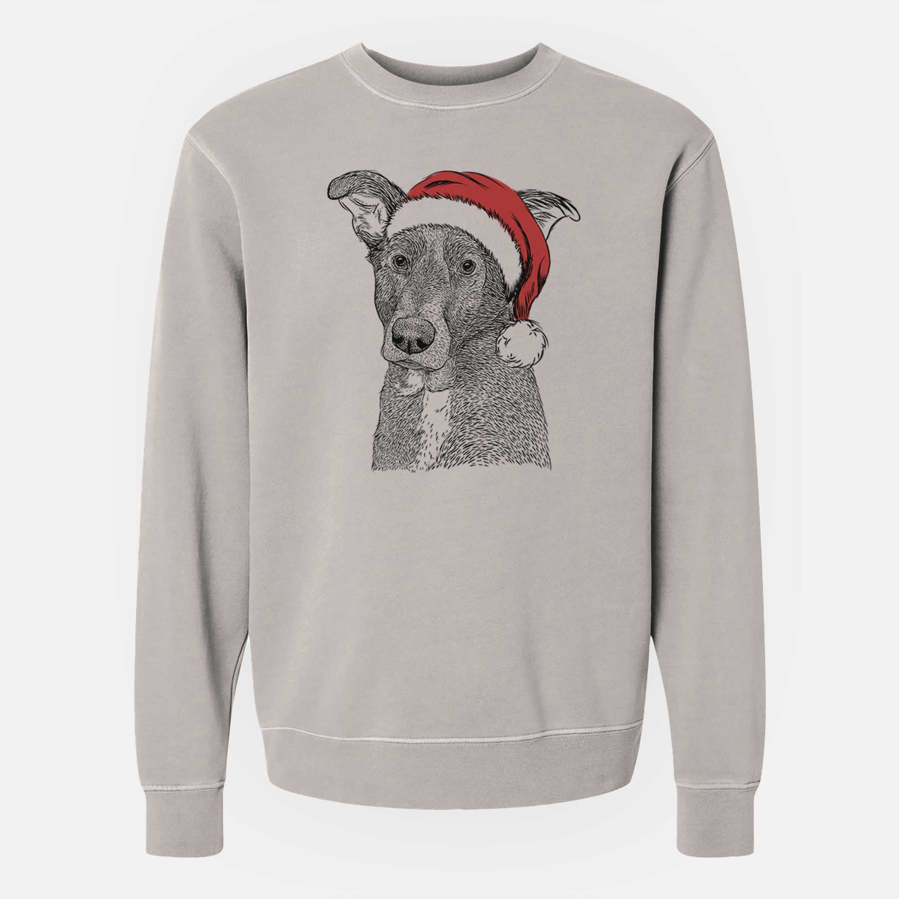 Santa Wilbur the Shepherd Mix - Unisex Pigment Dyed Crew Sweatshirt