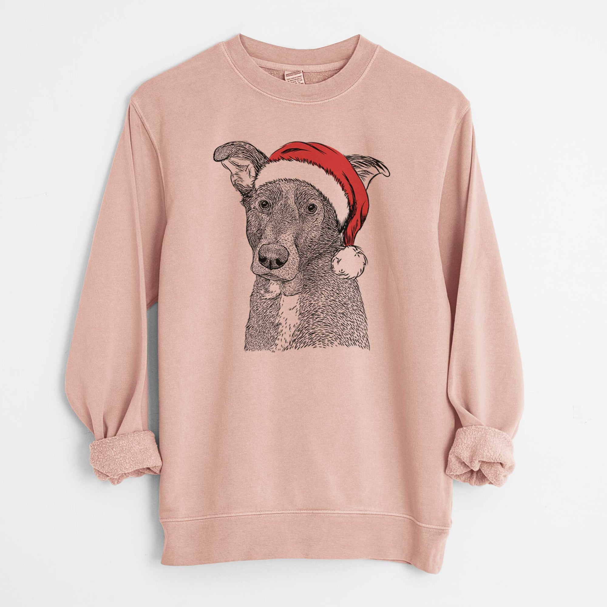 Santa Wilbur the Shepherd Mix - Unisex Pigment Dyed Crew Sweatshirt
