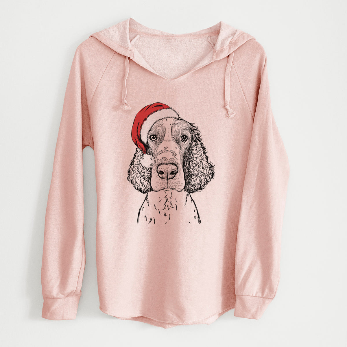 Santa Wilbur the English Springer Spaniel - Cali Wave Hooded Sweatshirt