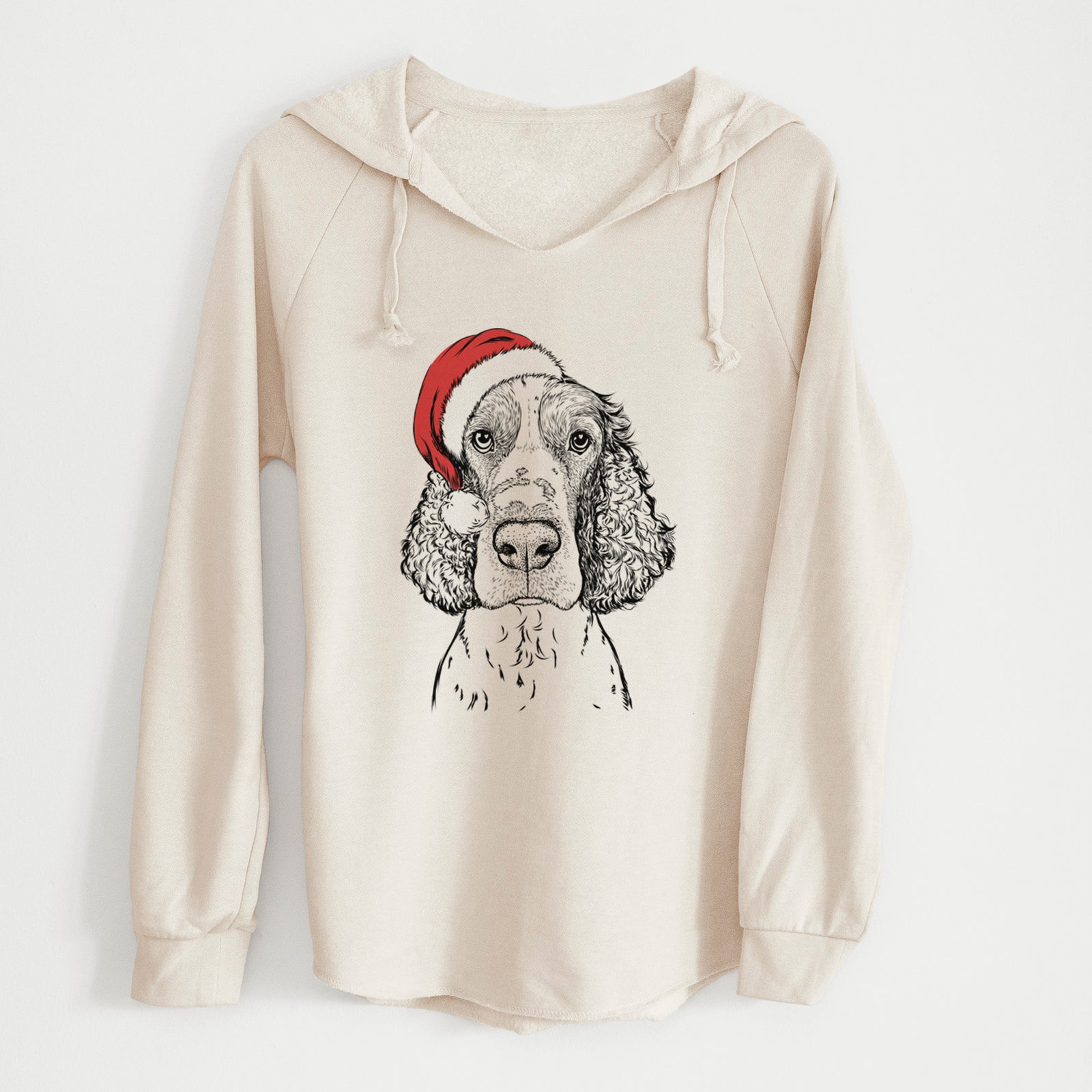Santa Wilbur the English Springer Spaniel - Cali Wave Hooded Sweatshirt
