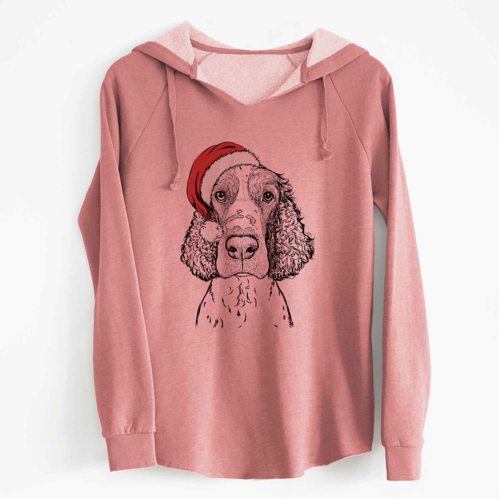 Santa Wilbur the English Springer Spaniel - Cali Wave Hooded Sweatshirt