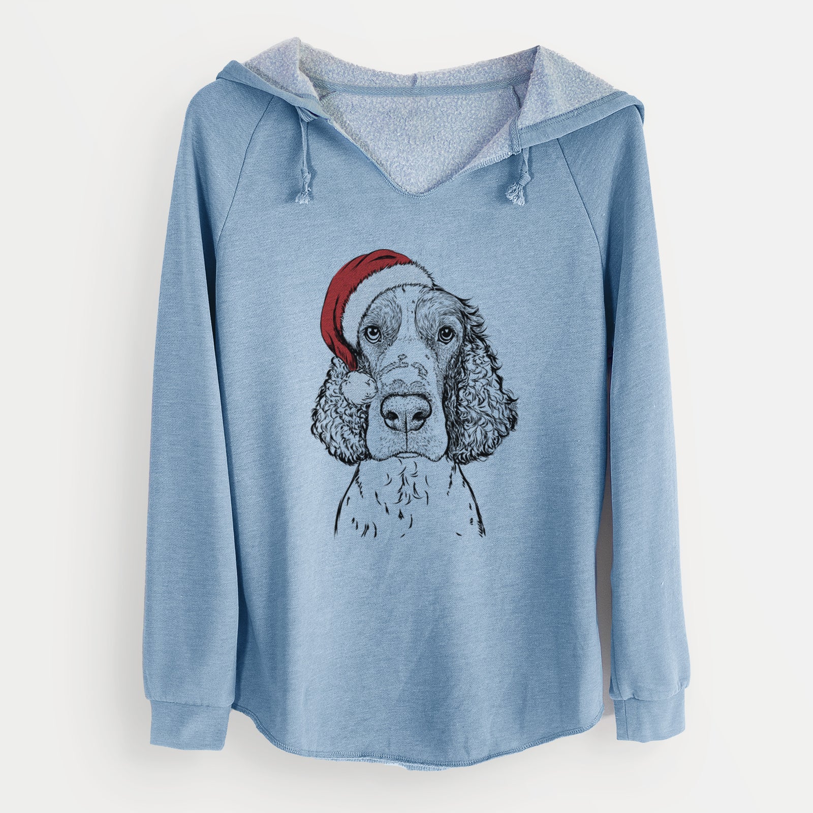 Santa Wilbur the English Springer Spaniel - Cali Wave Hooded Sweatshirt