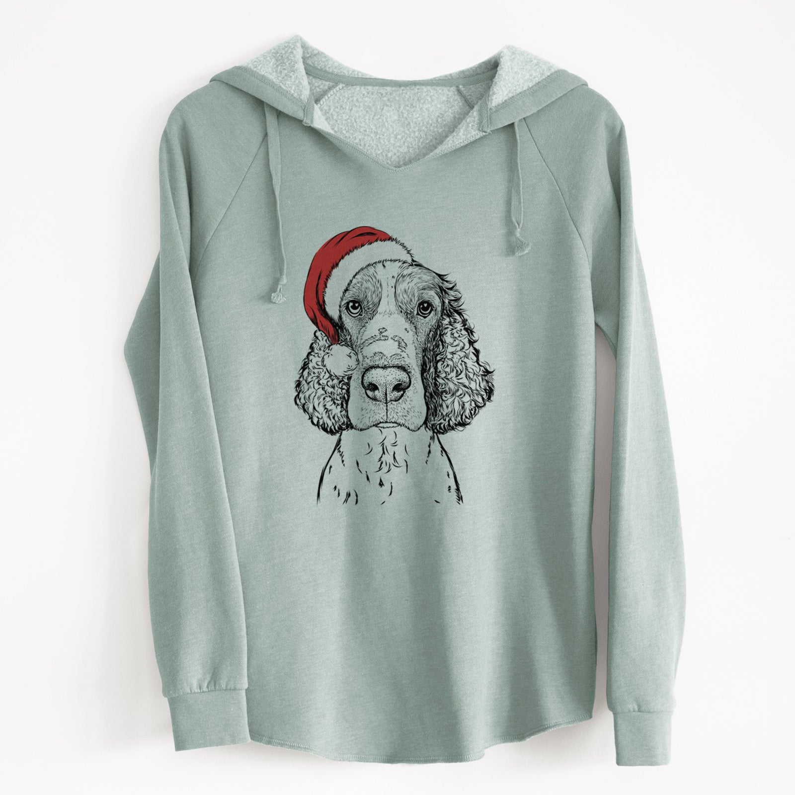 Santa Wilbur the English Springer Spaniel - Cali Wave Hooded Sweatshirt