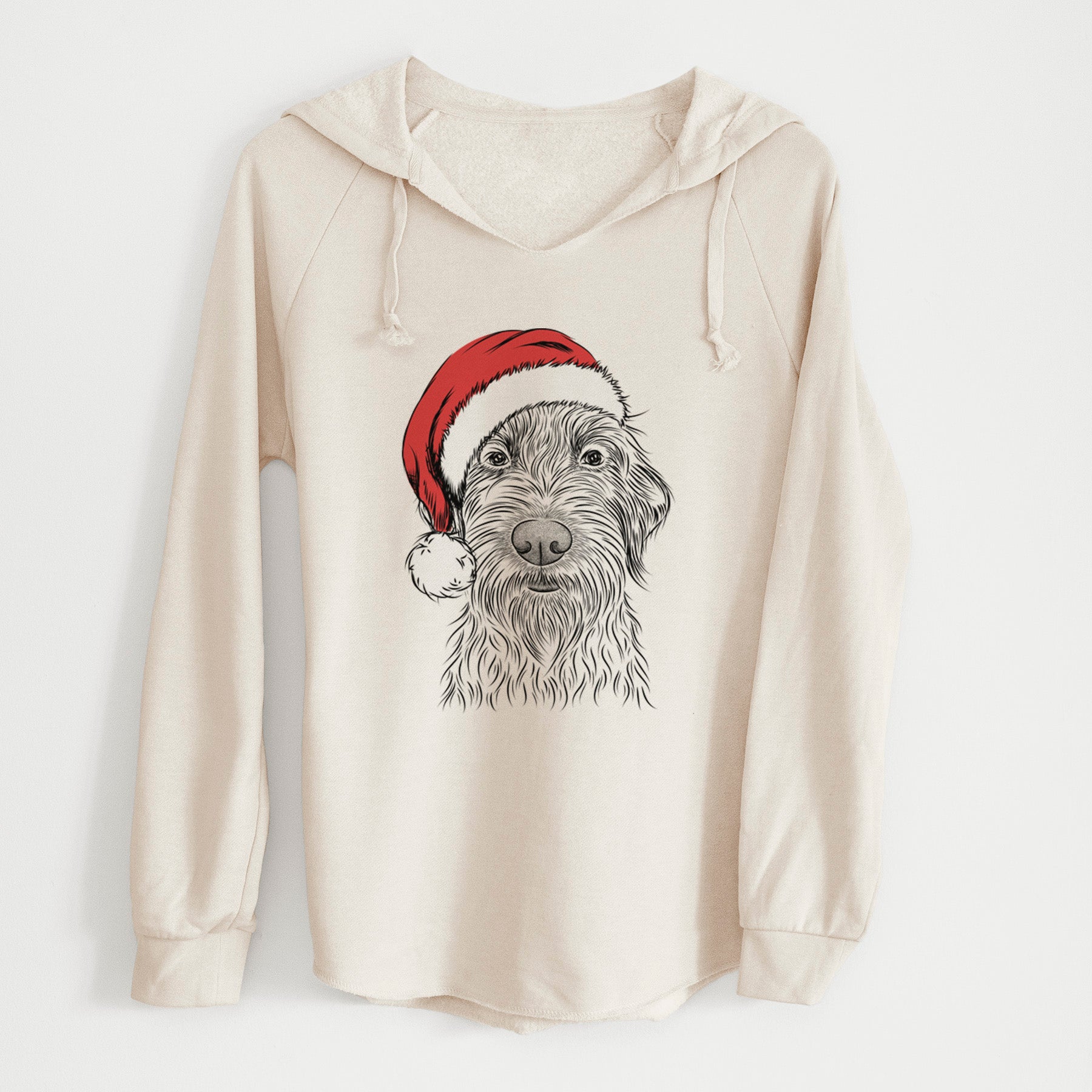 Santa Wilkins the Wirehaired Pointing Griffon - Cali Wave Hooded Sweatshirt