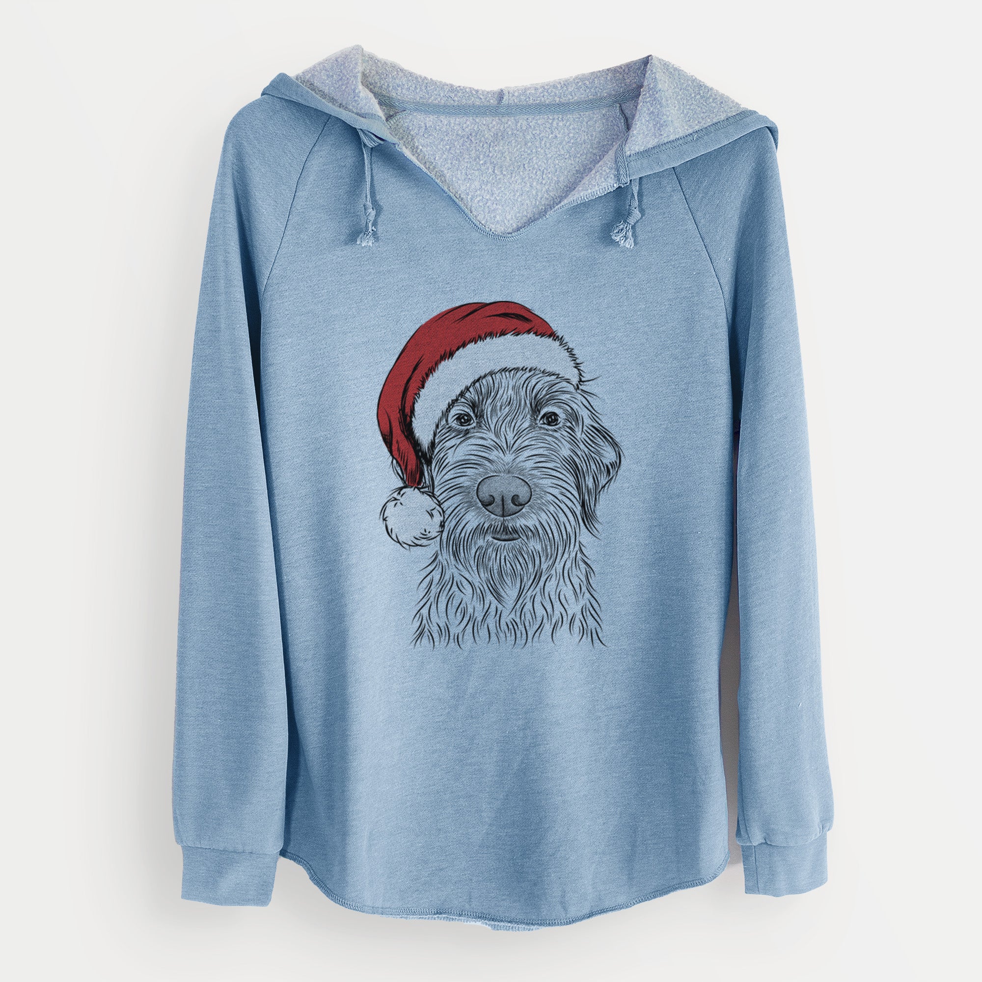 Santa Wilkins the Wirehaired Pointing Griffon - Cali Wave Hooded Sweatshirt