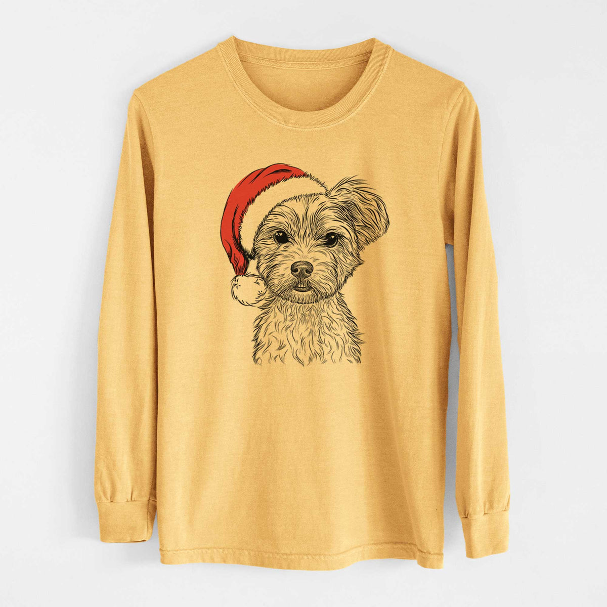 Santa William Mitchell Newman the Yorkshire Terrier - Heavyweight 100% Cotton Long Sleeve