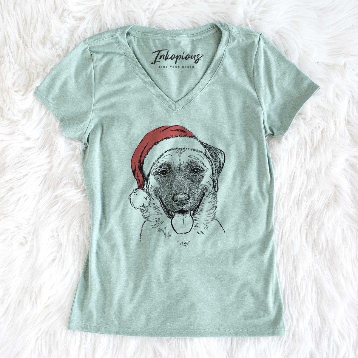 Santa Willow the Anatolian Shepherd - Women's V-neck Shirt
