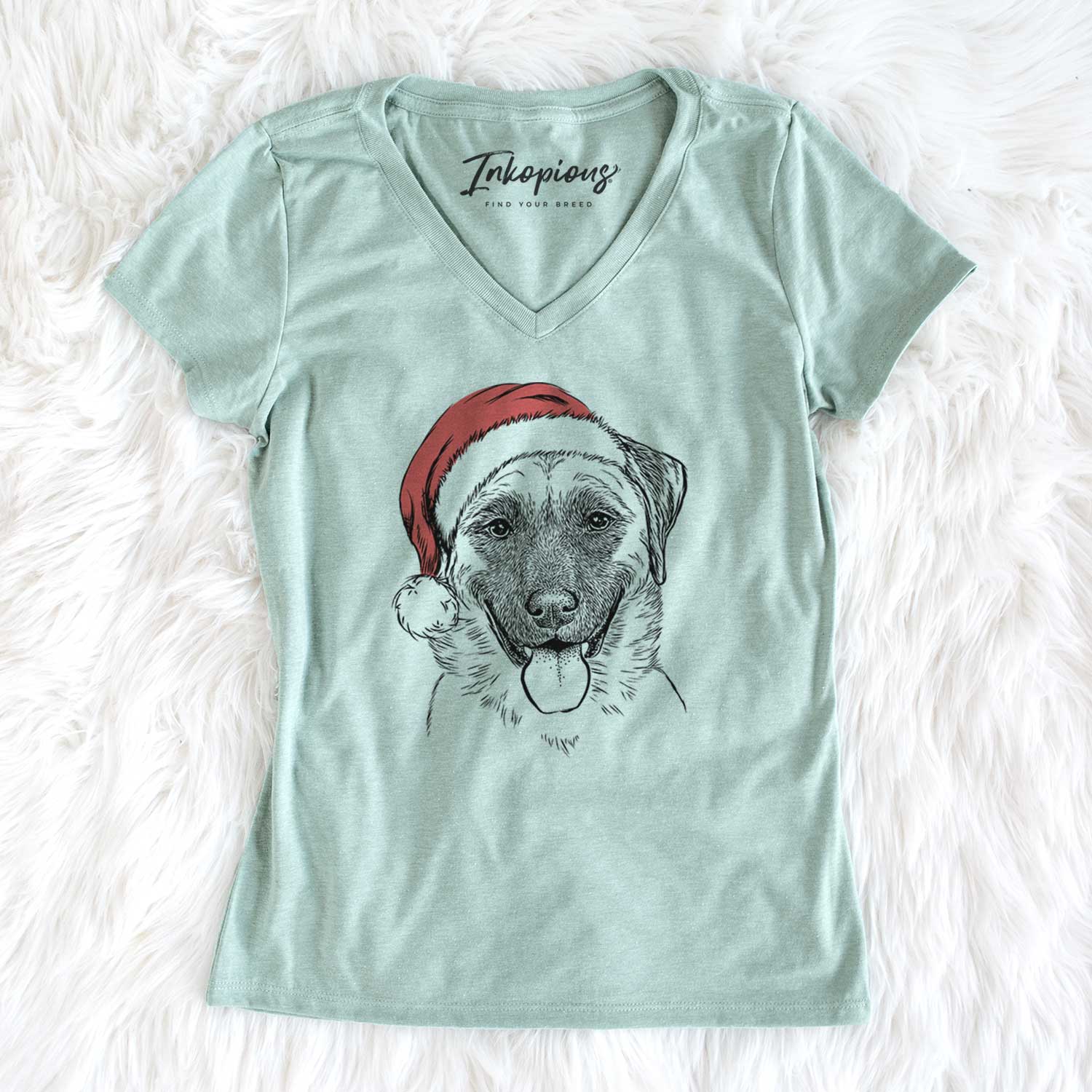 Santa Willow the Anatolian Shepherd - Women's V-neck Shirt