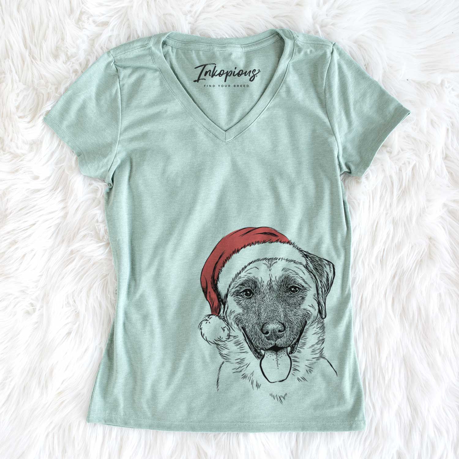 Santa Willow the Anatolian Shepherd - Women's V-neck Shirt