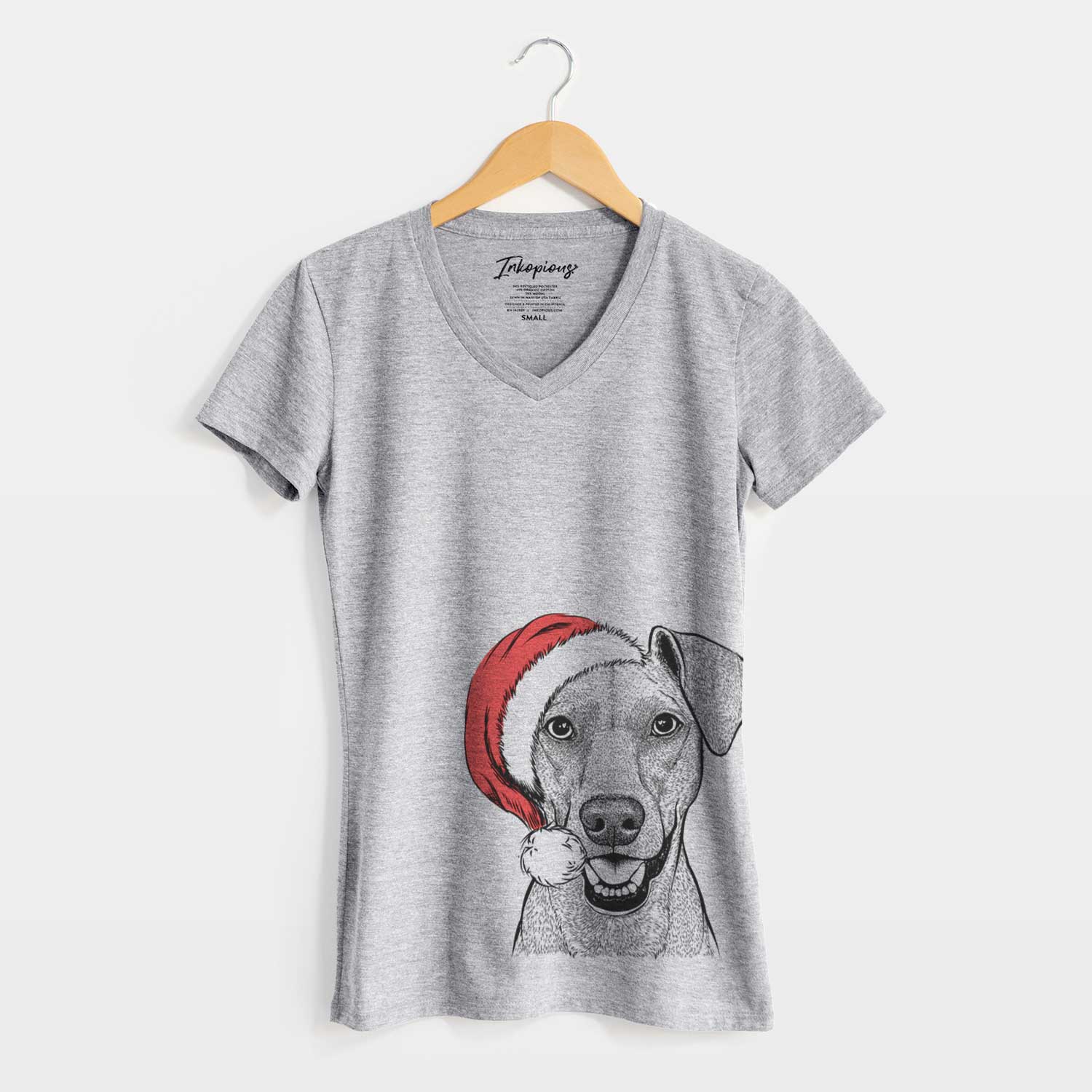 Santa Willow the German Pinscher - Women's V-neck Shirt