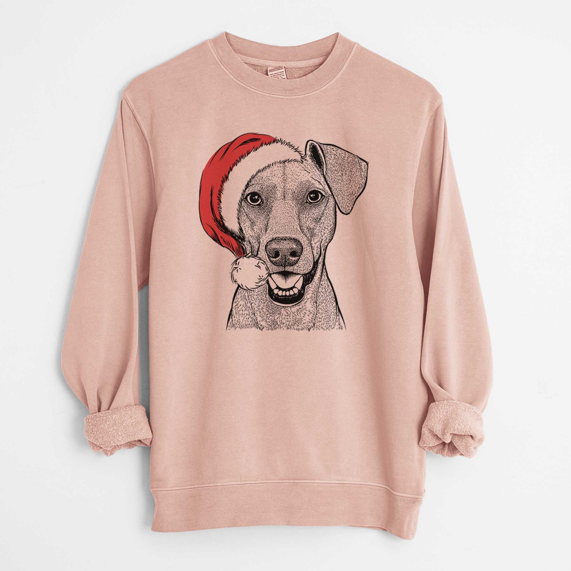 Santa Willow the German Pinscher - Unisex Pigment Dyed Crew Sweatshirt