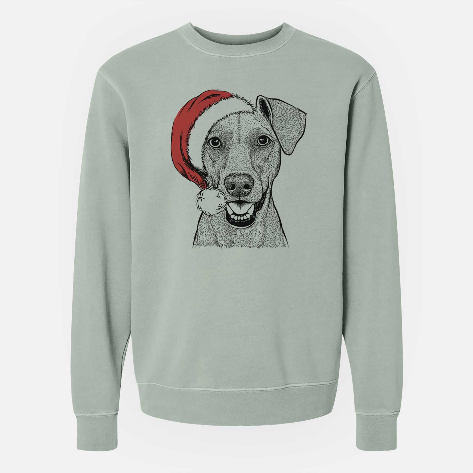 Santa Willow the German Pinscher - Unisex Pigment Dyed Crew Sweatshirt