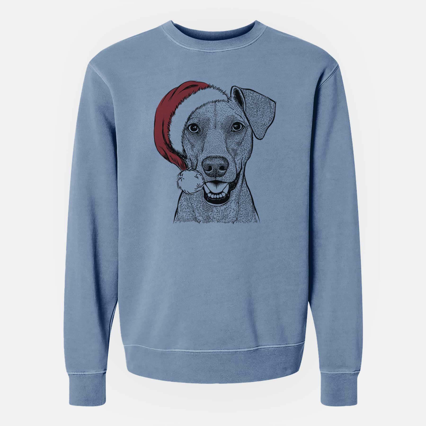 Santa Willow the German Pinscher - Unisex Pigment Dyed Crew Sweatshirt