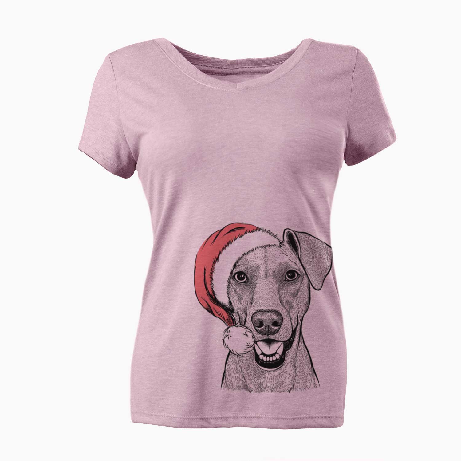 Santa Willow the German Pinscher - Women's V-neck Shirt