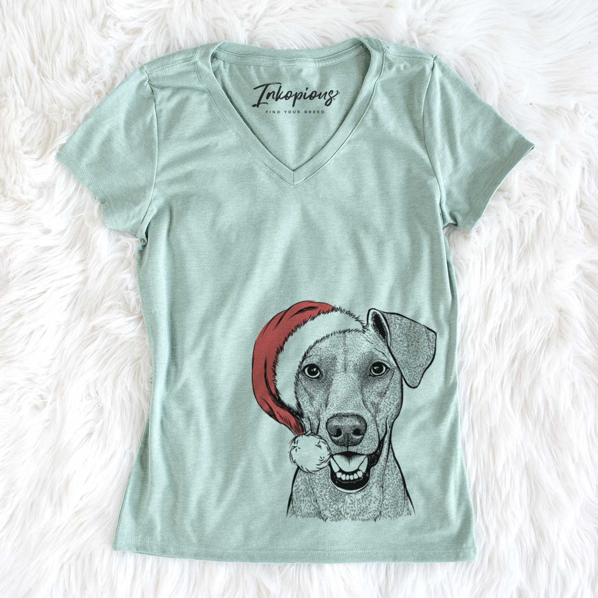 Santa Willow the German Pinscher - Women&#39;s V-neck Shirt