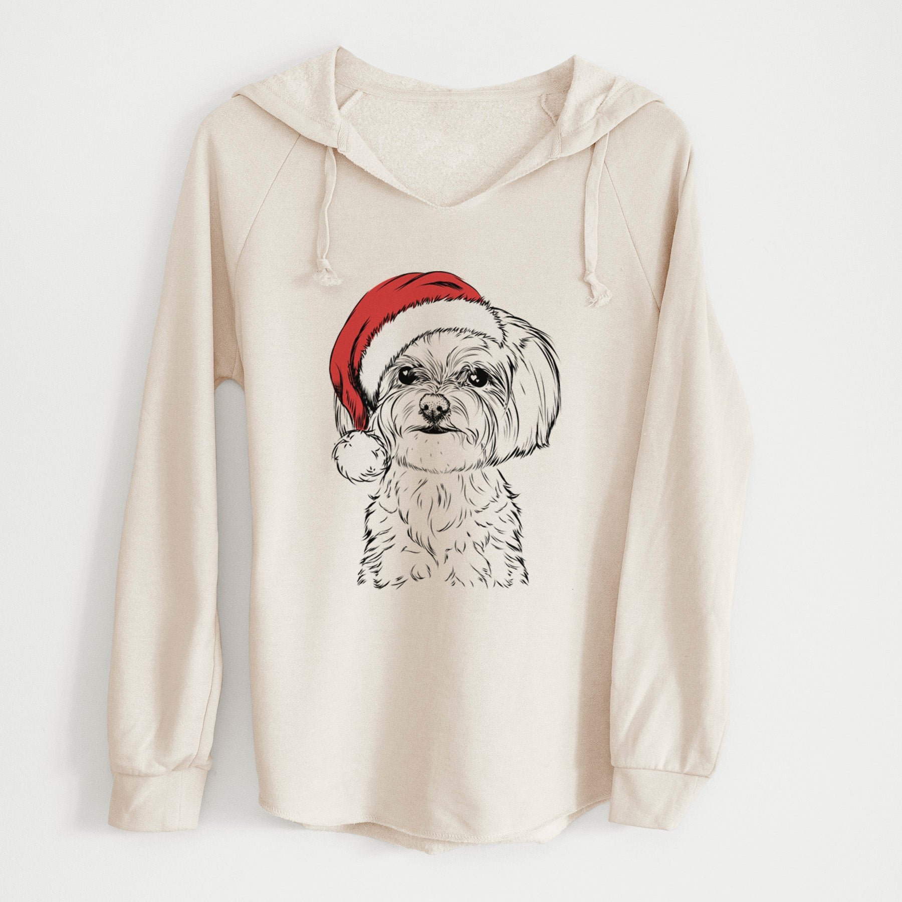 Santa Willow the Maltese - Cali Wave Hooded Sweatshirt