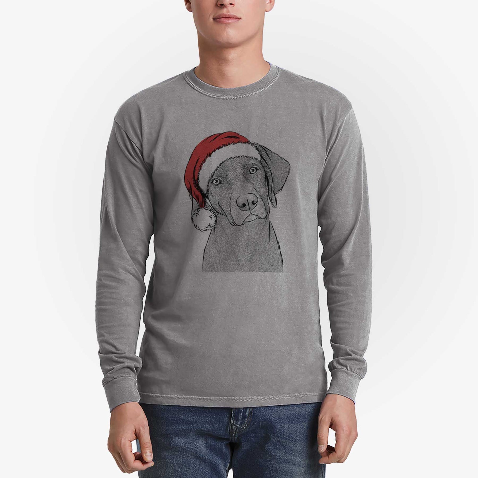 Santa Willow the Weizsla - Heavyweight 100% Cotton Long Sleeve