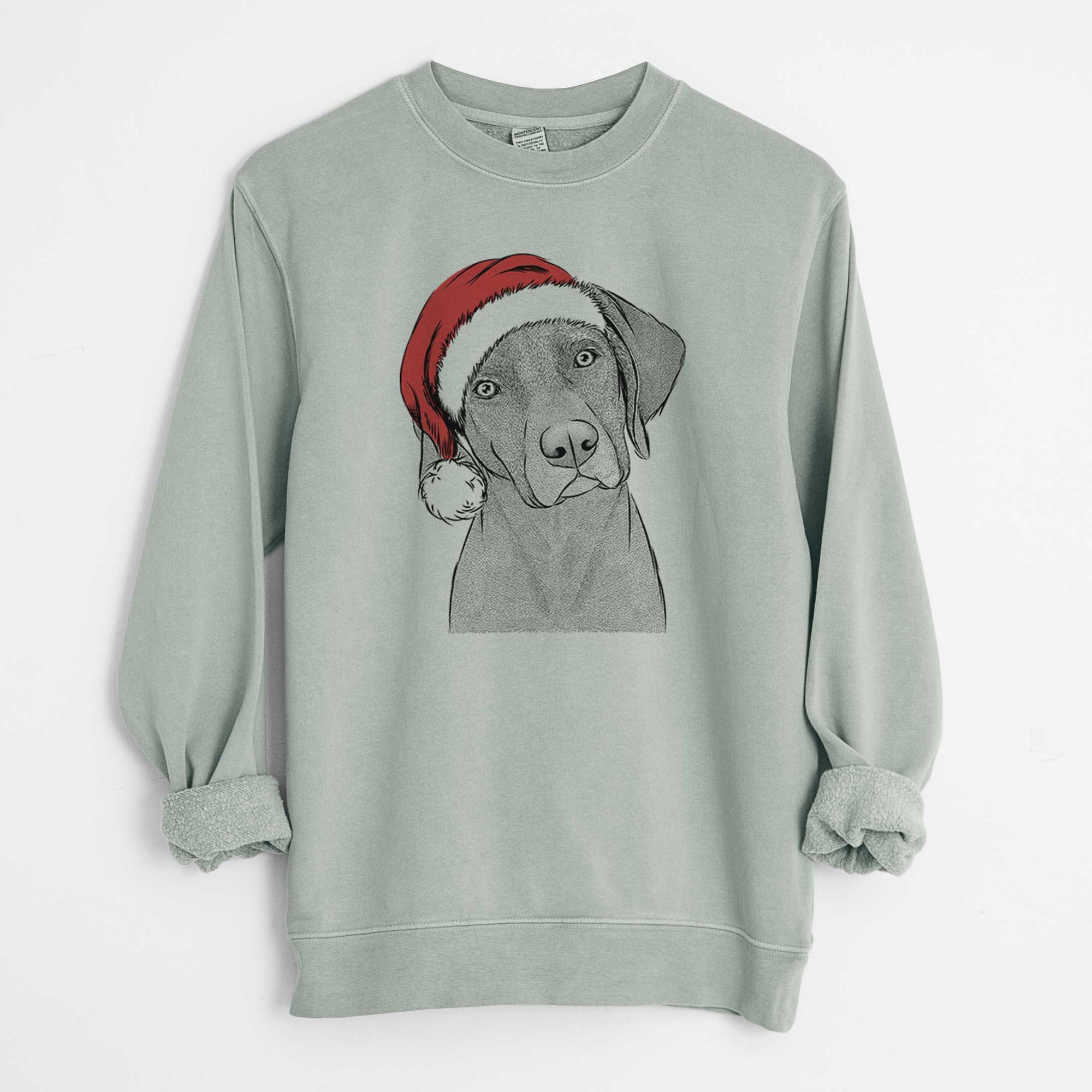 Santa Willow the Weizsla - Unisex Pigment Dyed Crew Sweatshirt