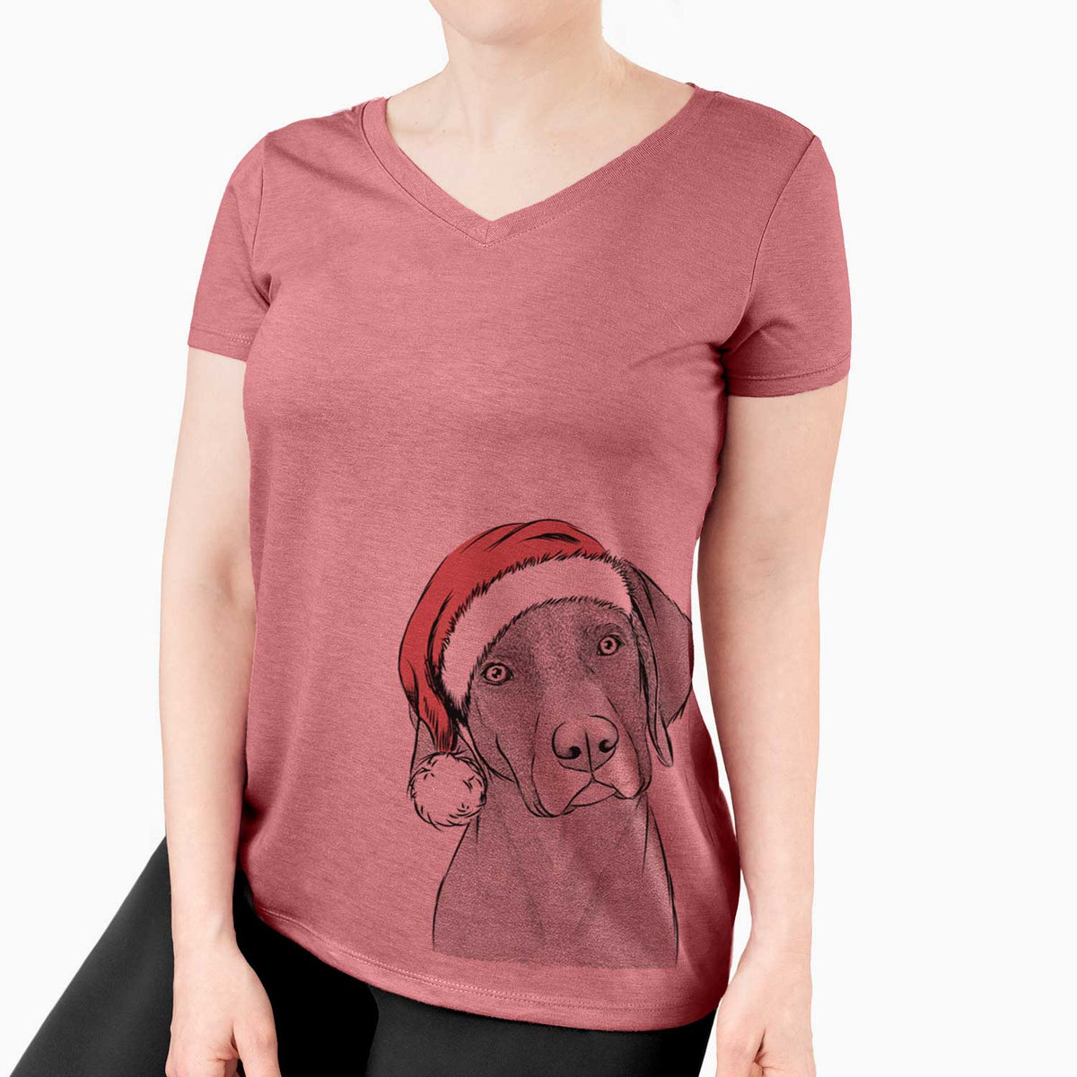 Santa Willow the Weizsla - Women's V-neck Shirt