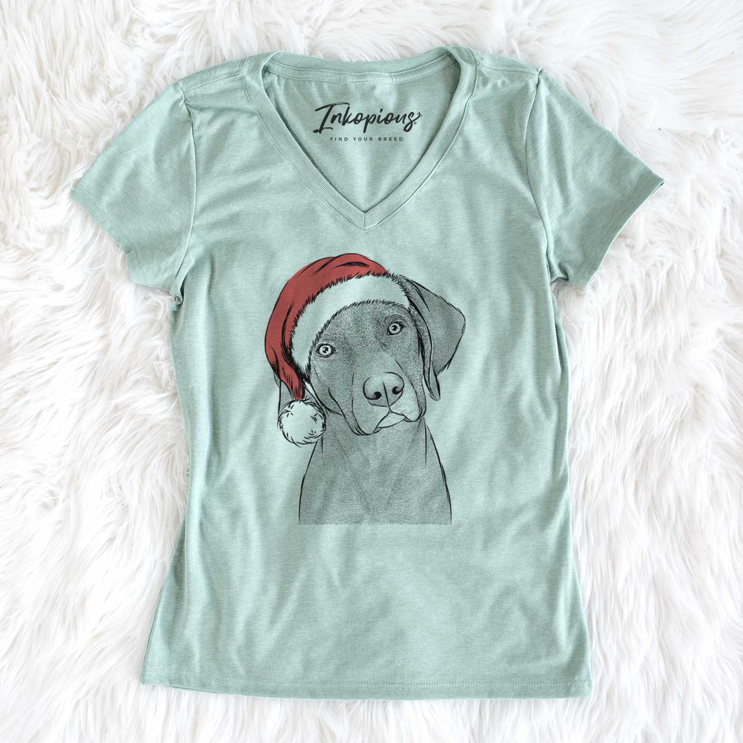 Santa Willow the Weizsla - Women's V-neck Shirt