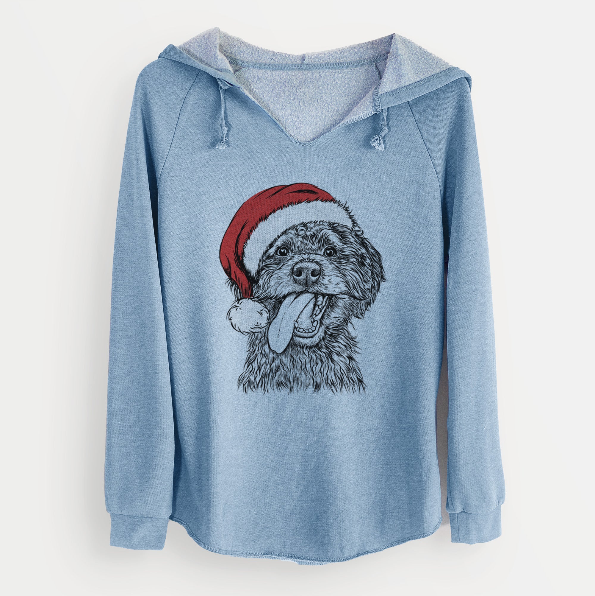 Santa Winnie the Mini Aussiedoodle - Cali Wave Hooded Sweatshirt