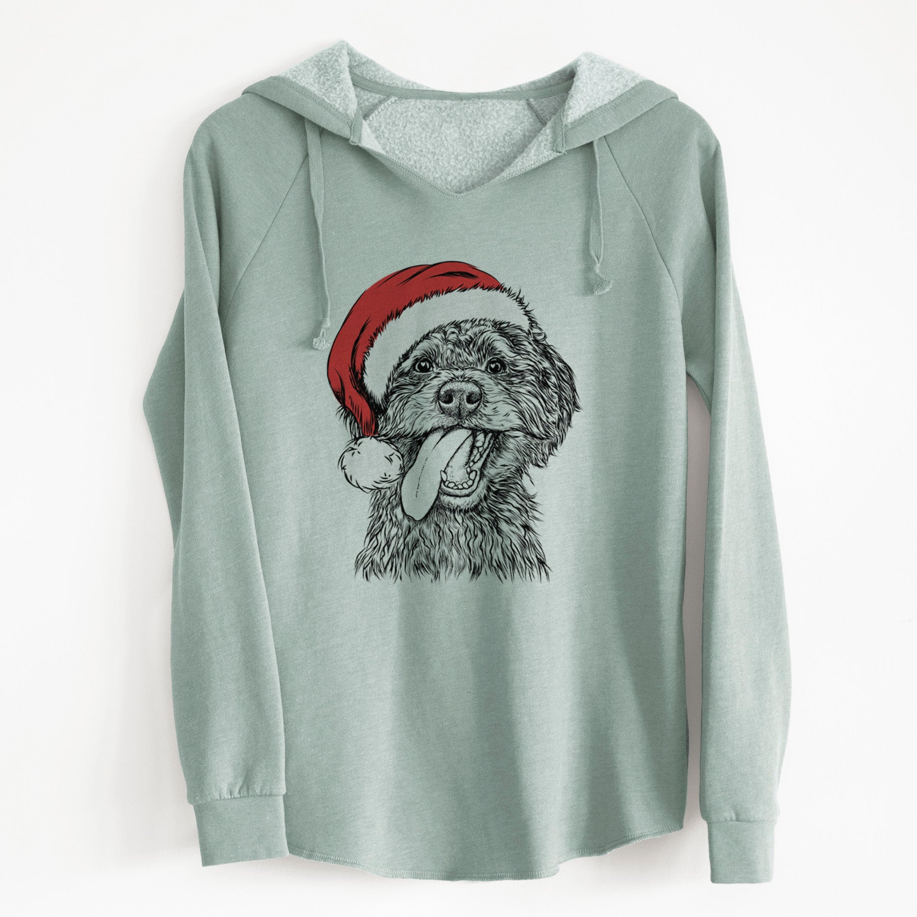 Santa Winnie the Mini Aussiedoodle - Cali Wave Hooded Sweatshirt