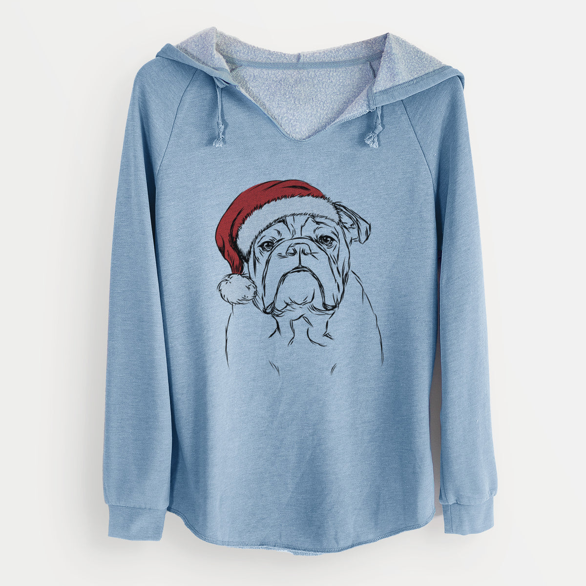 Santa Winston the English Bulldog - Cali Wave Hooded Sweatshirt