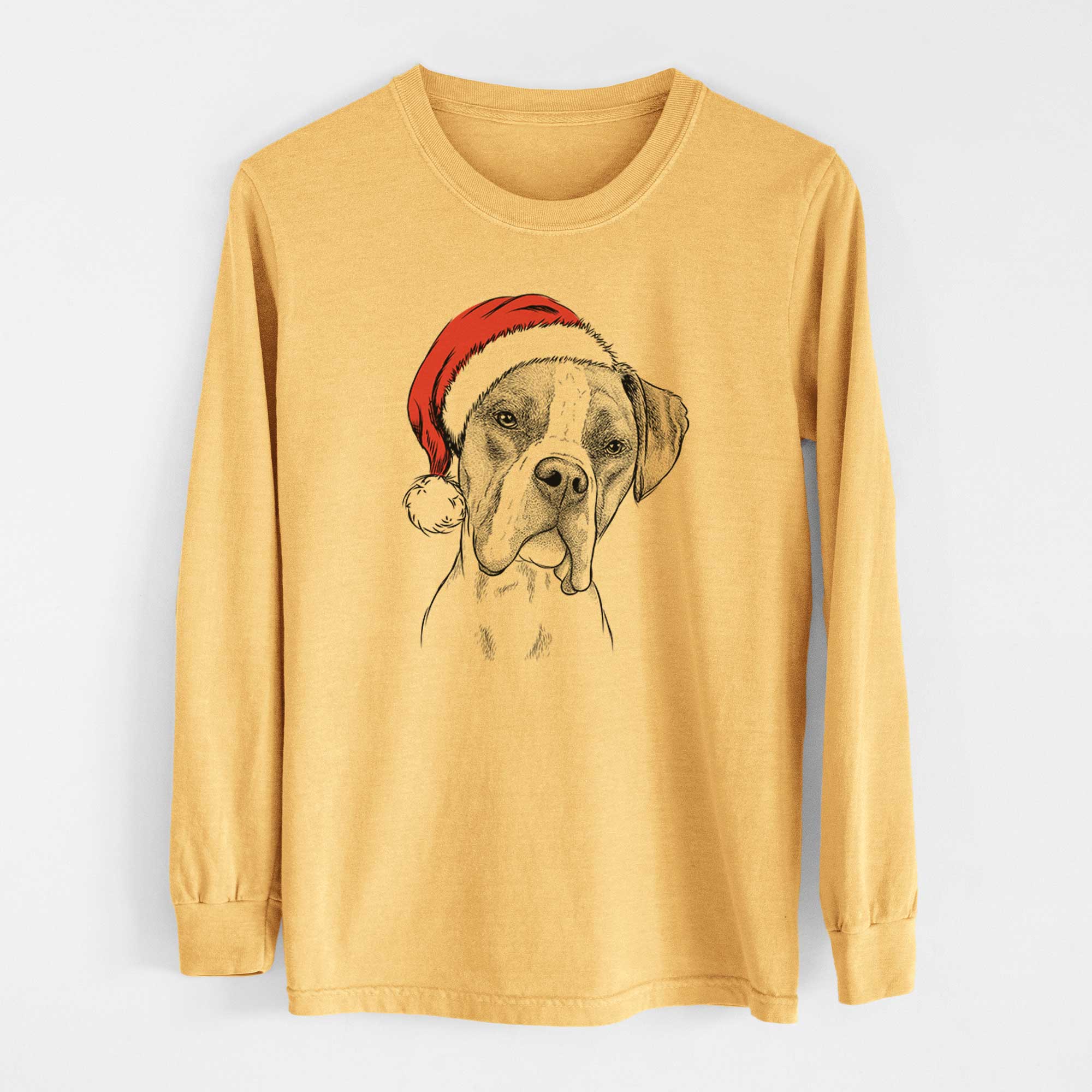 Santa Winston the Boxer - Heavyweight 100% Cotton Long Sleeve