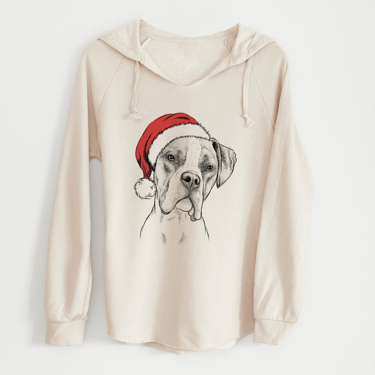 Santa Winston the Boxer - Cali Wave Hooded Sweatshirt